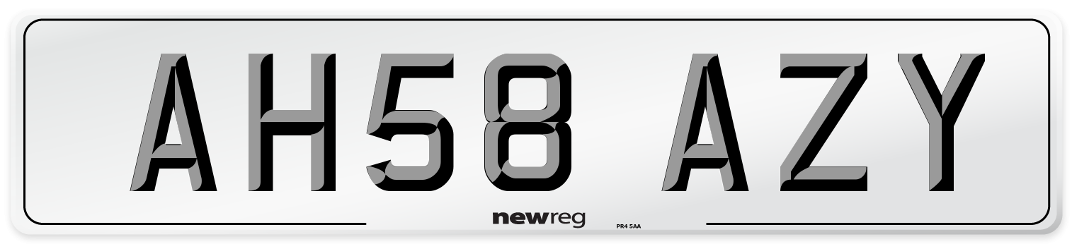 AH58 AZY Number Plate from New Reg